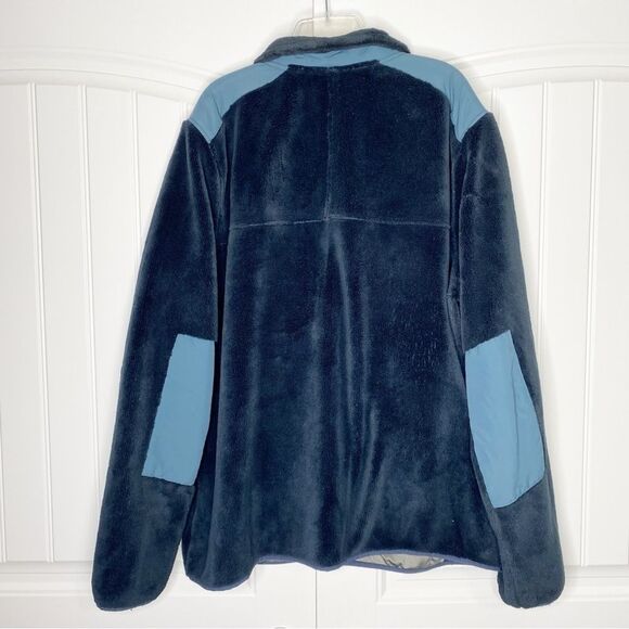 L.L Bean Navy Blue Hi Pile Fleece Zip Up Sherpa Jacket XXL 2XL Tall Warm Cozy - Picture 3 of 5